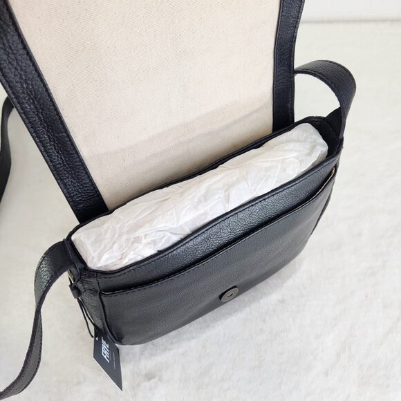 NWT Frye Women's Charlene Leather Small Saddle Bag, Black - Picture 9 of 10